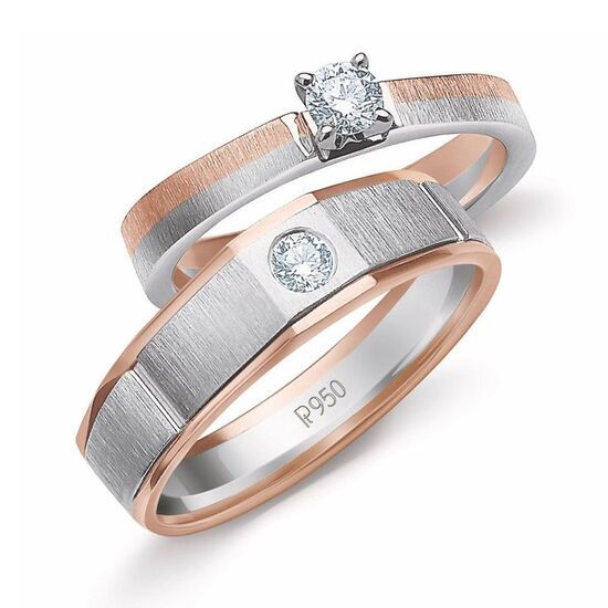 The Velvet Vault - Platinum & Rose Gold Wedding Rings